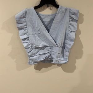cute blue cropped top
